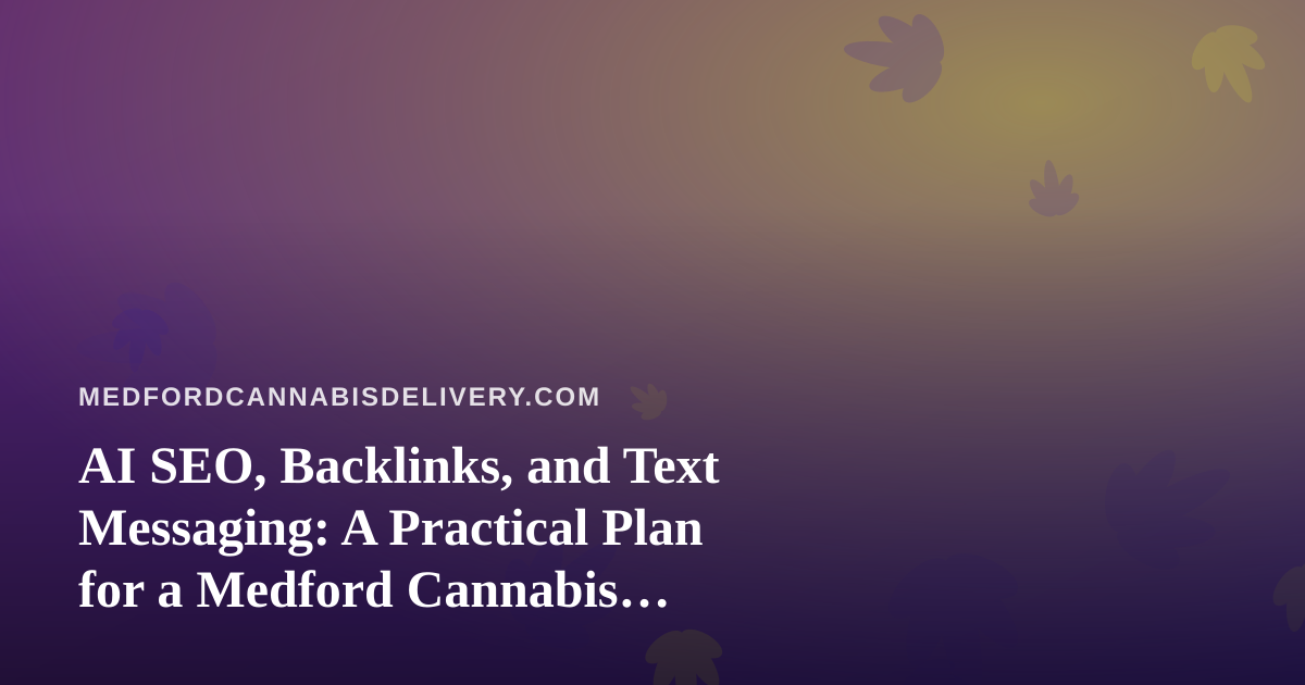 AI SEO, Backlinks, and Text Messaging: A Practical Plan for a Medford Cannabis Delivery Brand