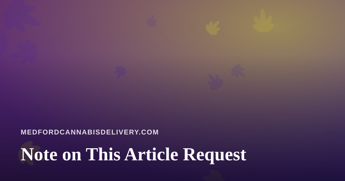 Note on This Article Request