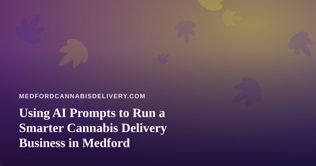 Using AI Prompts to Run a Smarter Cannabis Delivery Business in Medford
